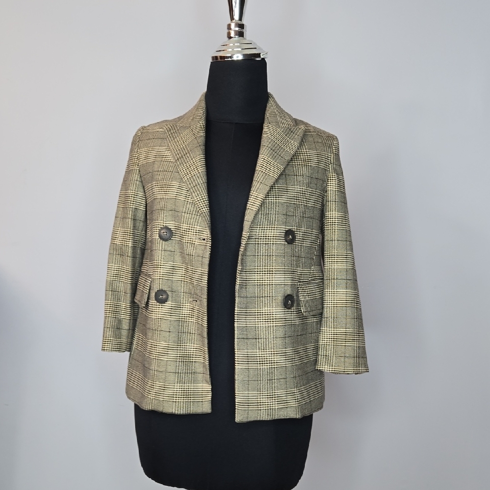 NWOT Zara Girls Checkered Blazer